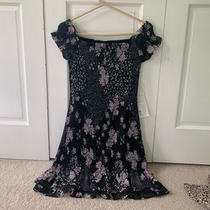 black and pink floral dress